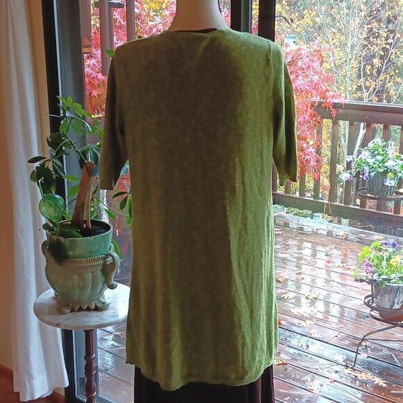 Eileen Fisher Green Linen Blend Sweater - Picture 6 of 10